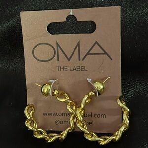 Oma The Label Chain Link Hoop Earrings 18K Gold Plated